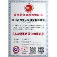 重合同守信用等级证书